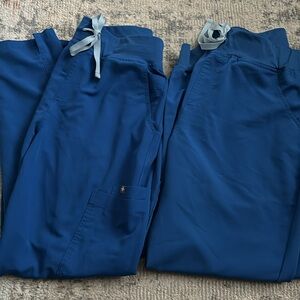 2 pairs of Figs Royal Blue Scrub Pants